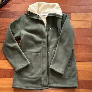 Denim & Co. Olive Jacket with Sherpa Lining